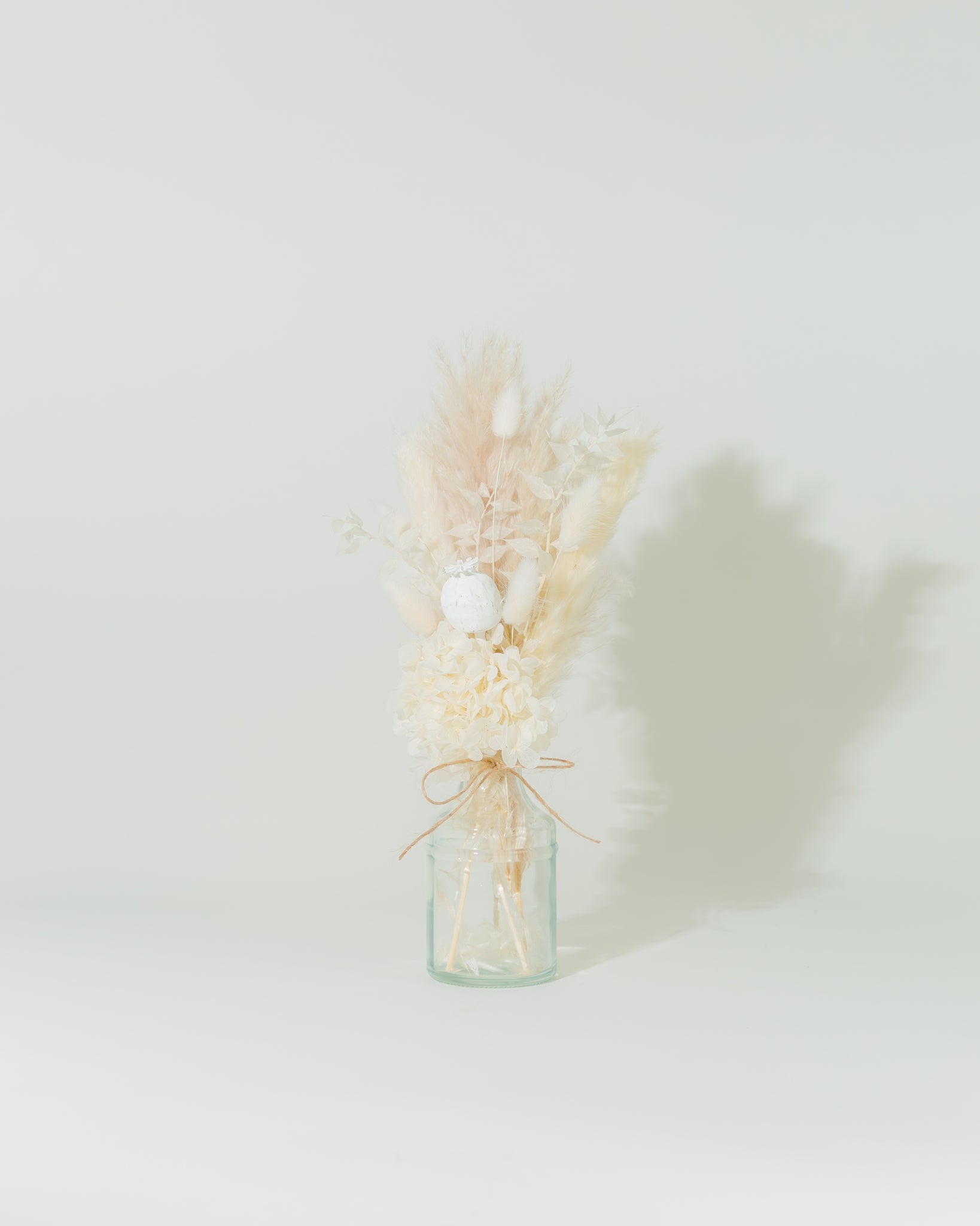Cream & Beige Dried Flowers Vase Arrangement