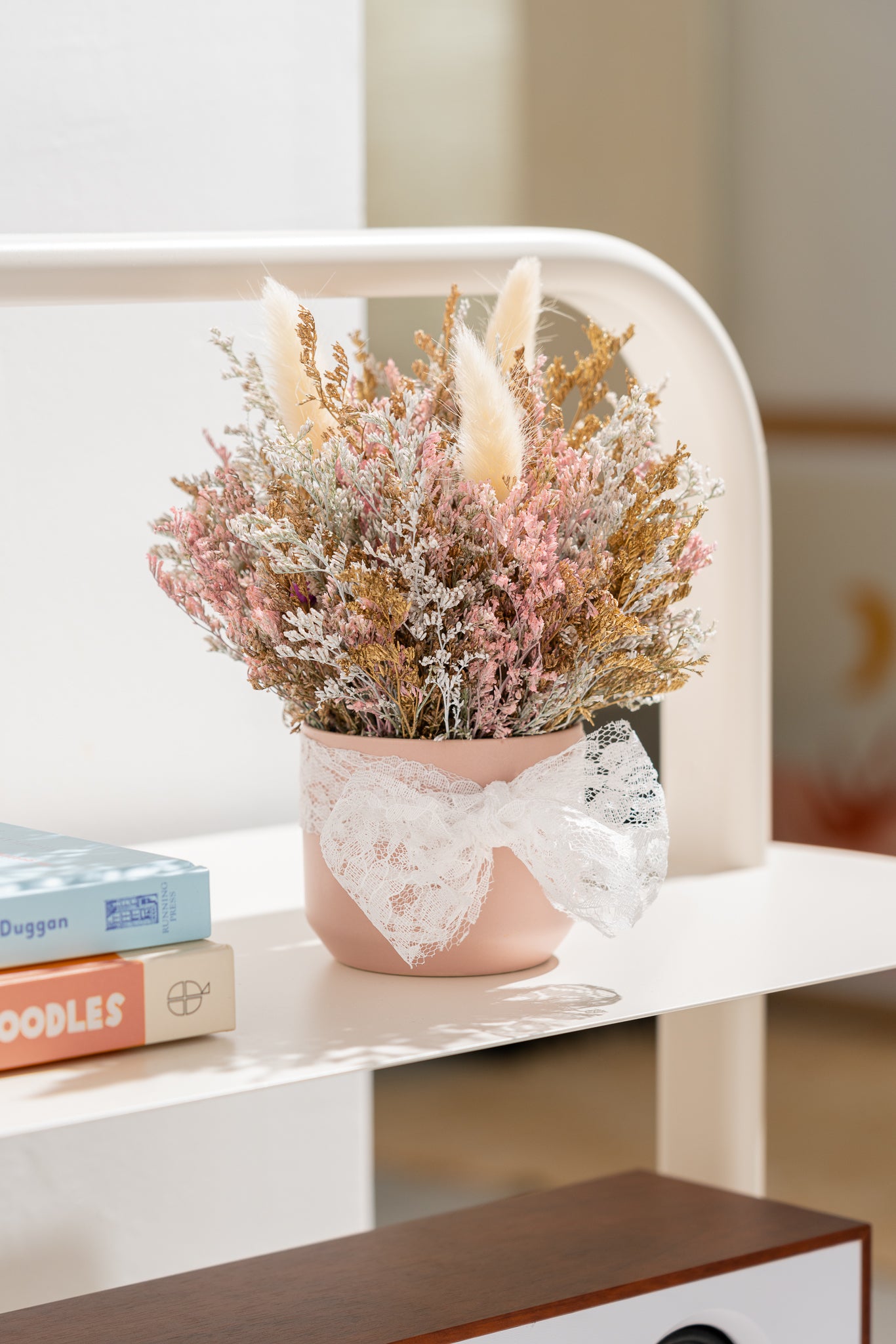 blush plant pot Antique Blush Dried Flower Mini Pot Arrangement