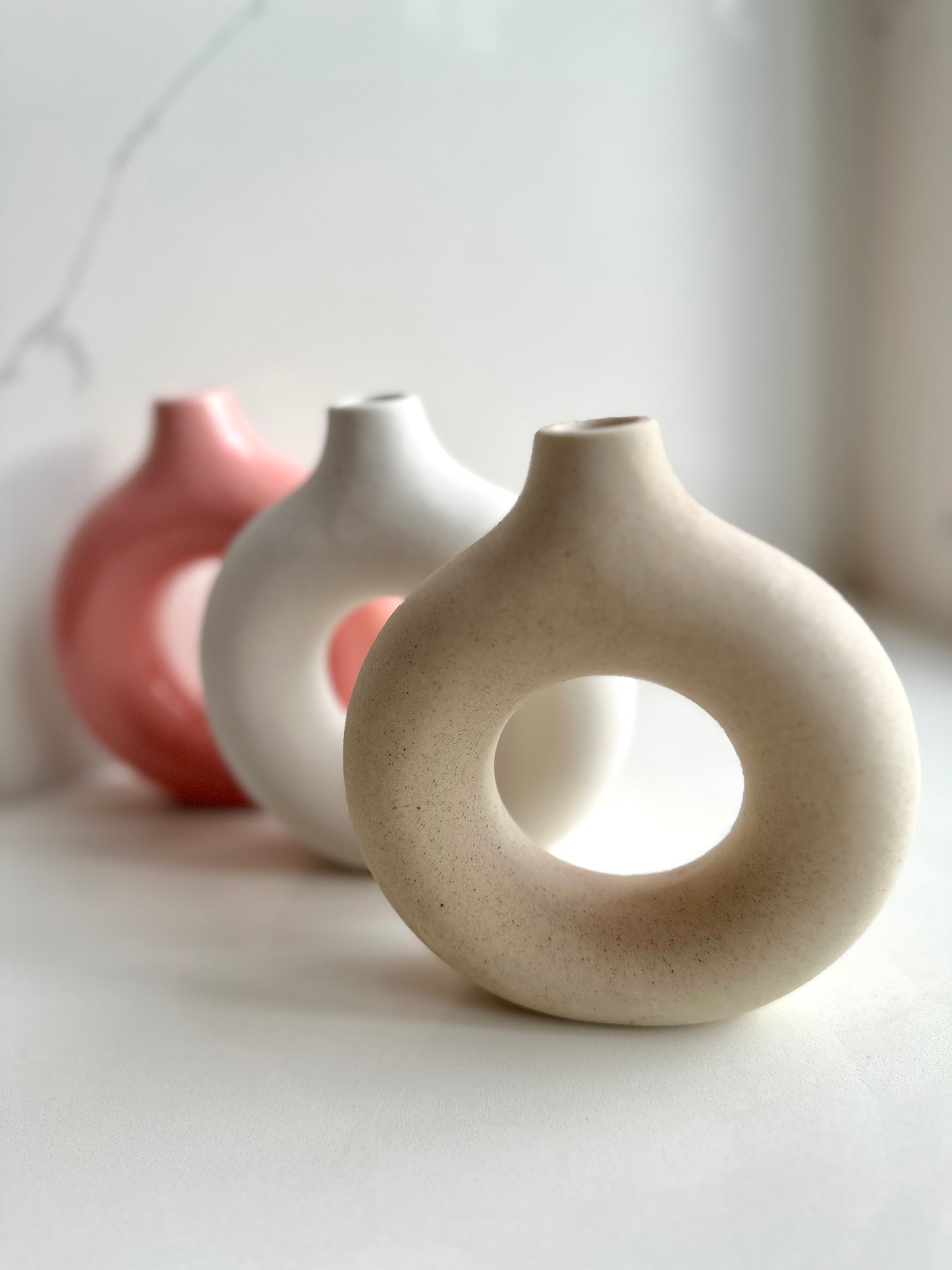 Pink Ceramic Circle Vase