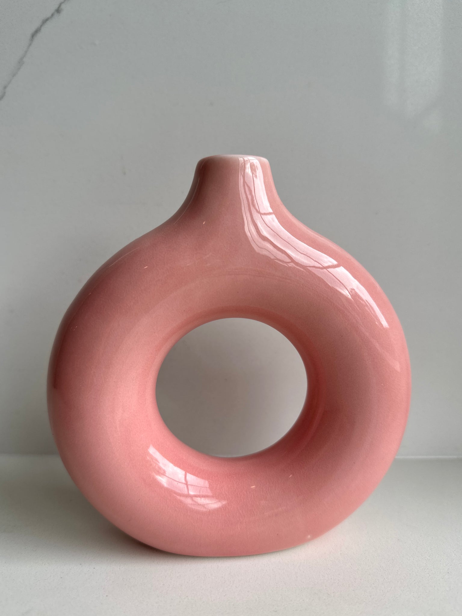 Pink Ceramic Circle Vase